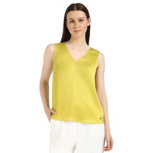 Calvin Klein Jeans Women Yellow Top dress material - Shoppermaart