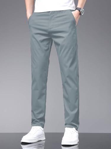 TOPLOT Men's Stylish Slim-Fit Casual Trousers (Casual-Trouser-5226-Silver-38) - Image 6