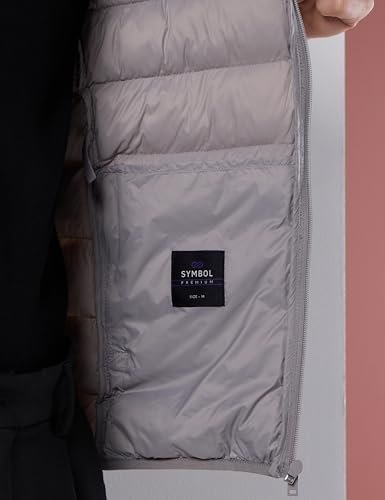 Symbol Premium Men's Lightweight Packable Quilted Bomber Jacket (Heavy Winter | Fully Lined)_SP-M-A25-JK-101_Light Grey_3XL - Image 3