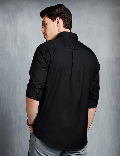Symbol Premium Men's Stylish Solid All Day Fresh Buttondown Casual Shirt - Regular Fit|Plain|Full Sleeve|Cotton Semi Formal Wear (Available in Plus Size & Combo Pack, Black_L) - Image 7