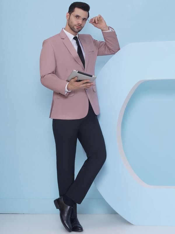 FAVOROSKI Tuxedo Formal Blazers for Men with 2 Pockets | Rayon Slim Fit Single Breasted Blazer | Semi Ethnic Wear Tuxedos | Solid Tuxedo Blazers in Shawl Collar | Blazer for Wedding, Festive, Formal