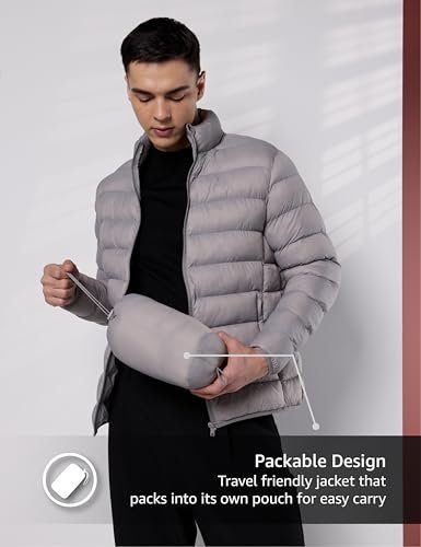 Symbol Premium Men's Lightweight Packable Quilted Bomber Jacket (Heavy Winter | Fully Lined)_SP-M-A25-JK-101_Light Grey_3XL - Image 10