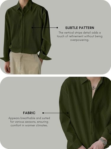 GRECIILOOKS Men's Regular Fit Casual Shirt (GL-MS-6155_Green - Image 5