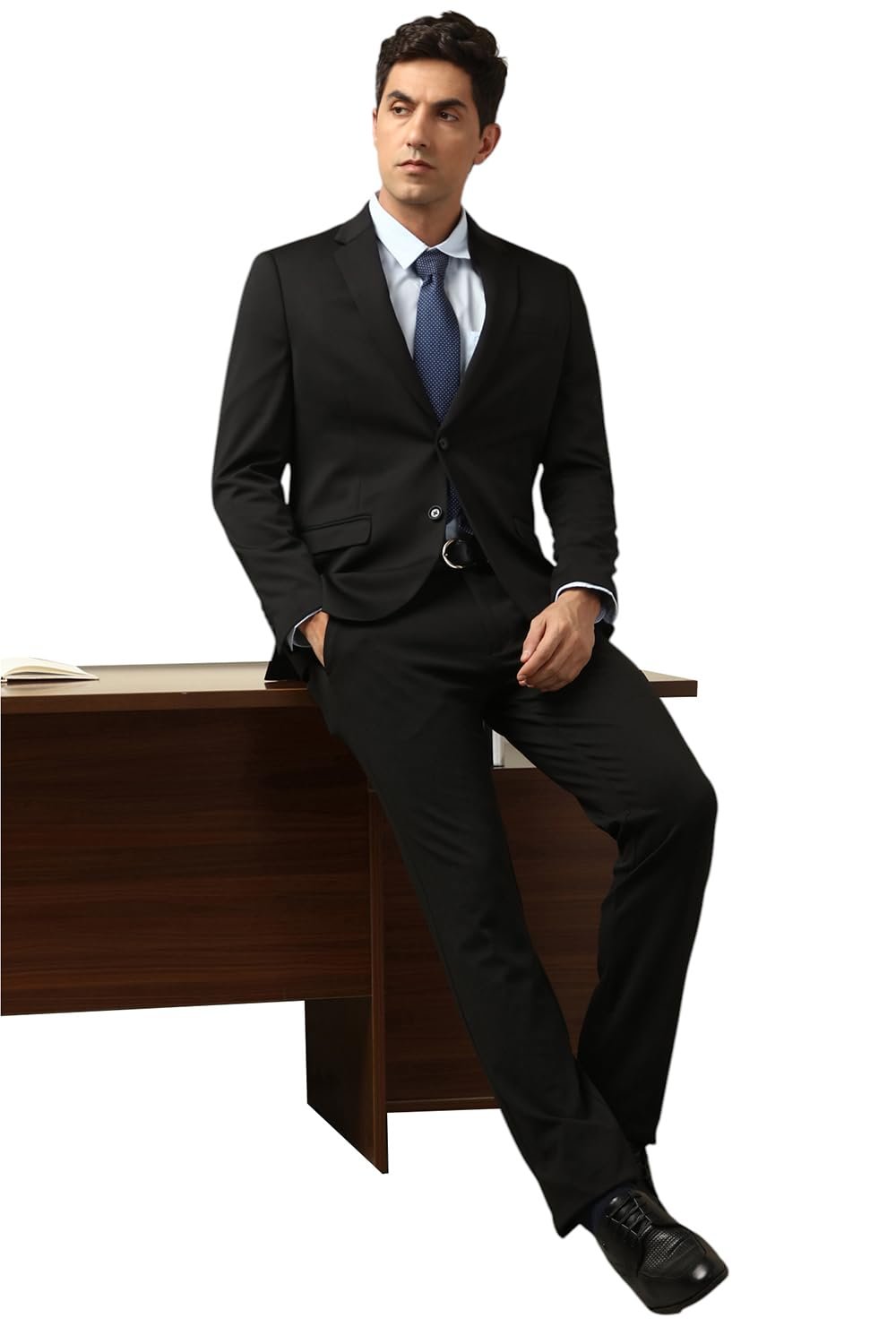 Peter England Men Classic Single Breasted Blazer (PIBZWNSPU72108_Black