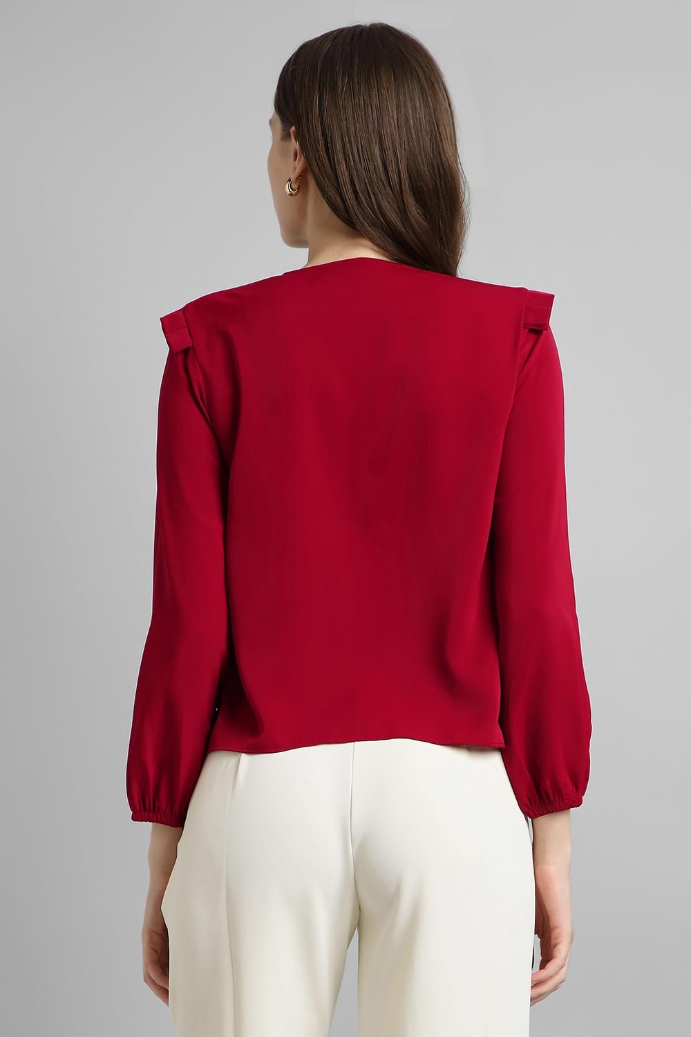 Van Heusen Women's Regular Fit Shirt (VWSFFRGFI10149_Red - Image 4