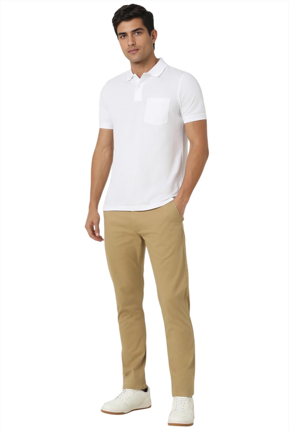 Peter England Men’s Mid Rise Skinny Casual Pants (PCTFSSKPF69433_Khaki_34)