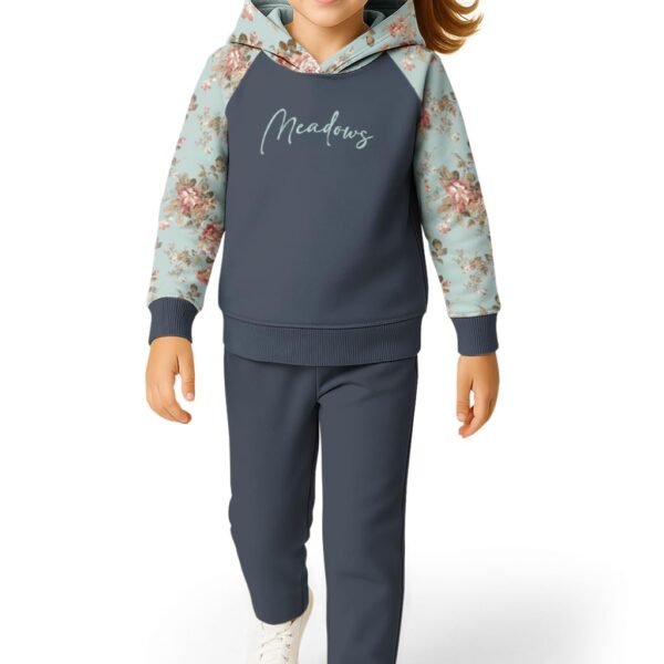 HELLCAT Trendy Co-ords With Hoodie Sweatshirt and Trackpant Clothing Set for Girls_ Dark Grey_7-8Years dress material - Shoppermaart