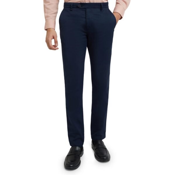 Raymond Men's Contemporary Fit Casual Pants (RCTL00509-B8_Dark Blue dress material - Shoppermaart