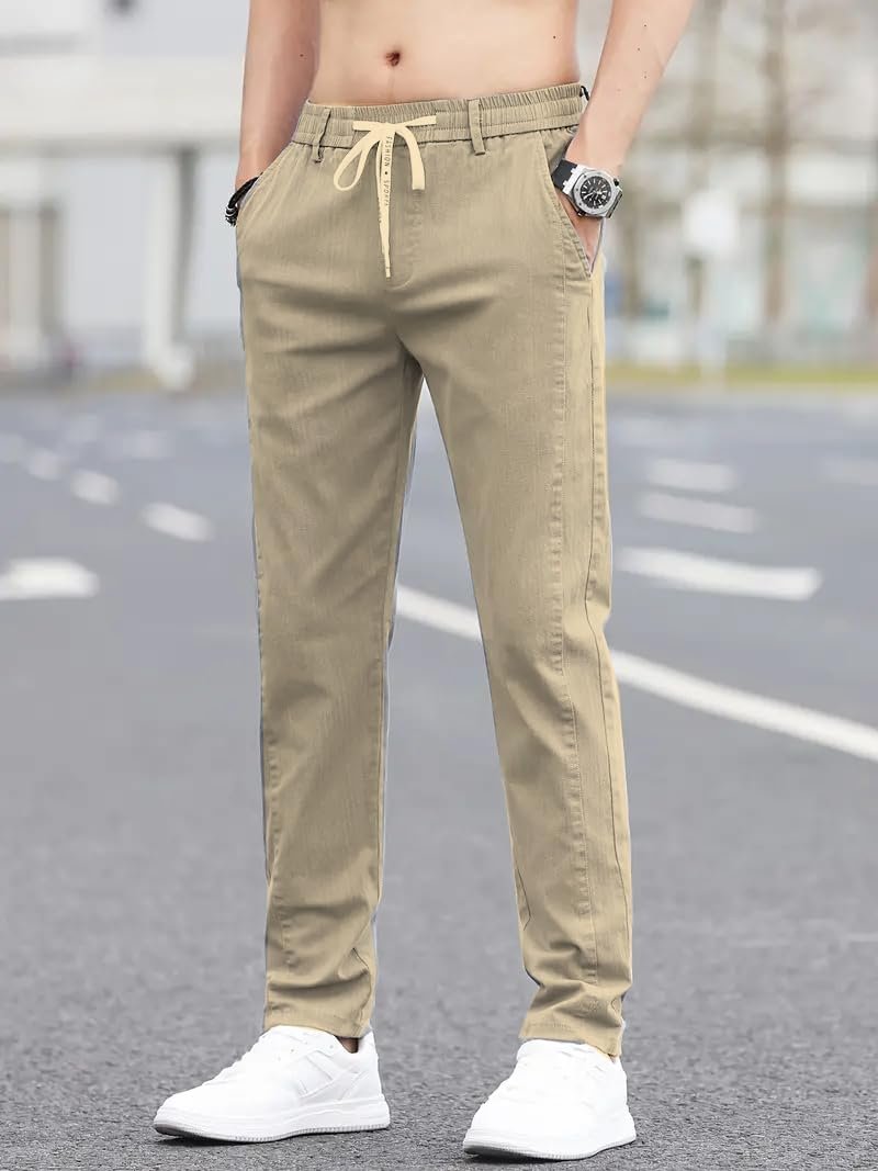 JVX Men Trouser || Man Trouser Pants || Casual Pant || Cotton Pant for Men (TROUSER-02) (in, Numeric, 36, Khakhi)