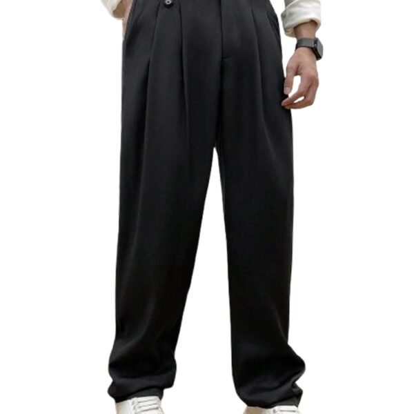 Lymio Trouser for Men | Regular Fit Casual Trouser (Trouser-35-Black-M) dress material - Shoppermaart