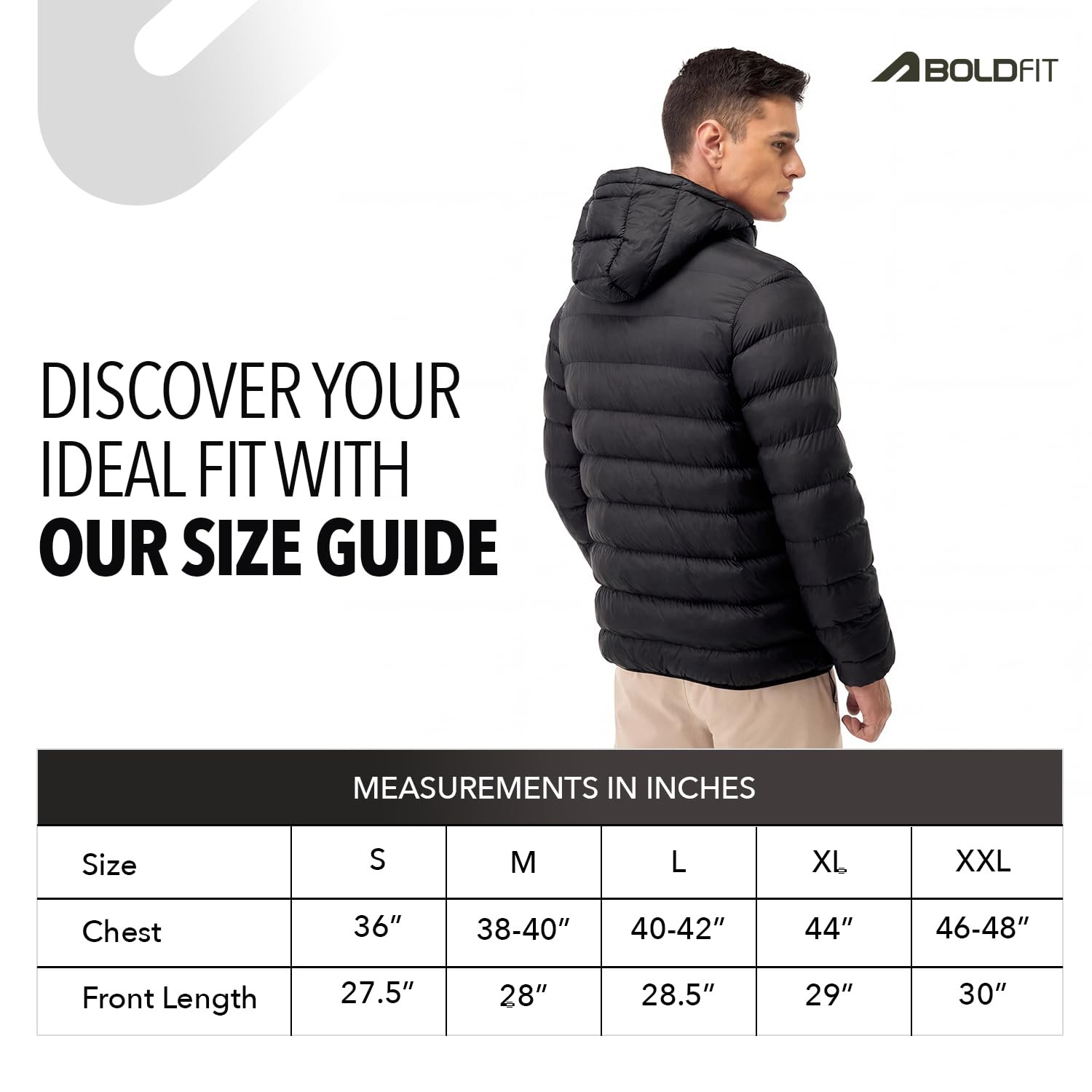 Boldfit Puffer Jacket For Men Winter Wear Hooded Jackets For Men Full Sleeve Winter Jacket Winter Wear for Men Insulated Winter Jackets For Men Winter Monsoon Winter Jacket For Men - Black XXL - Image 7