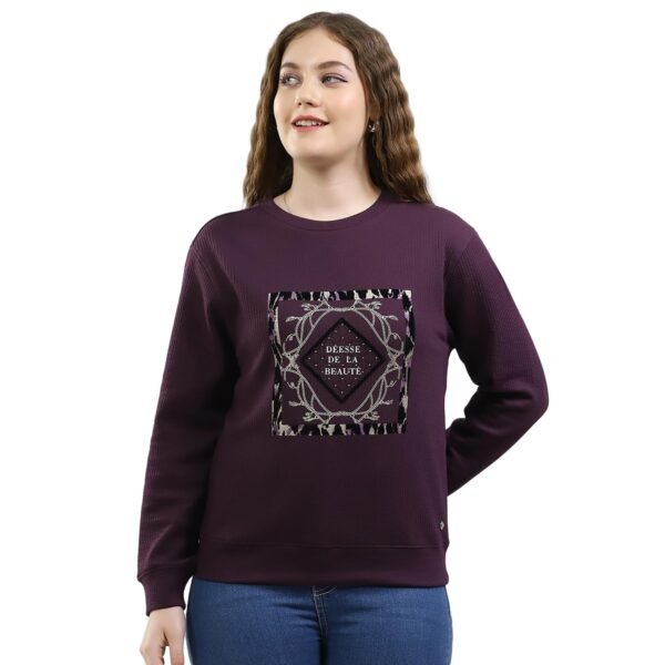 Monte Carlo Women’s Printed Top | Regular Fit | Round Neck | Full Sleeve | Pull-On Closure | Stylish Winter Top for Women Purple XXL (Pack of 1) dress material - Shoppermaart