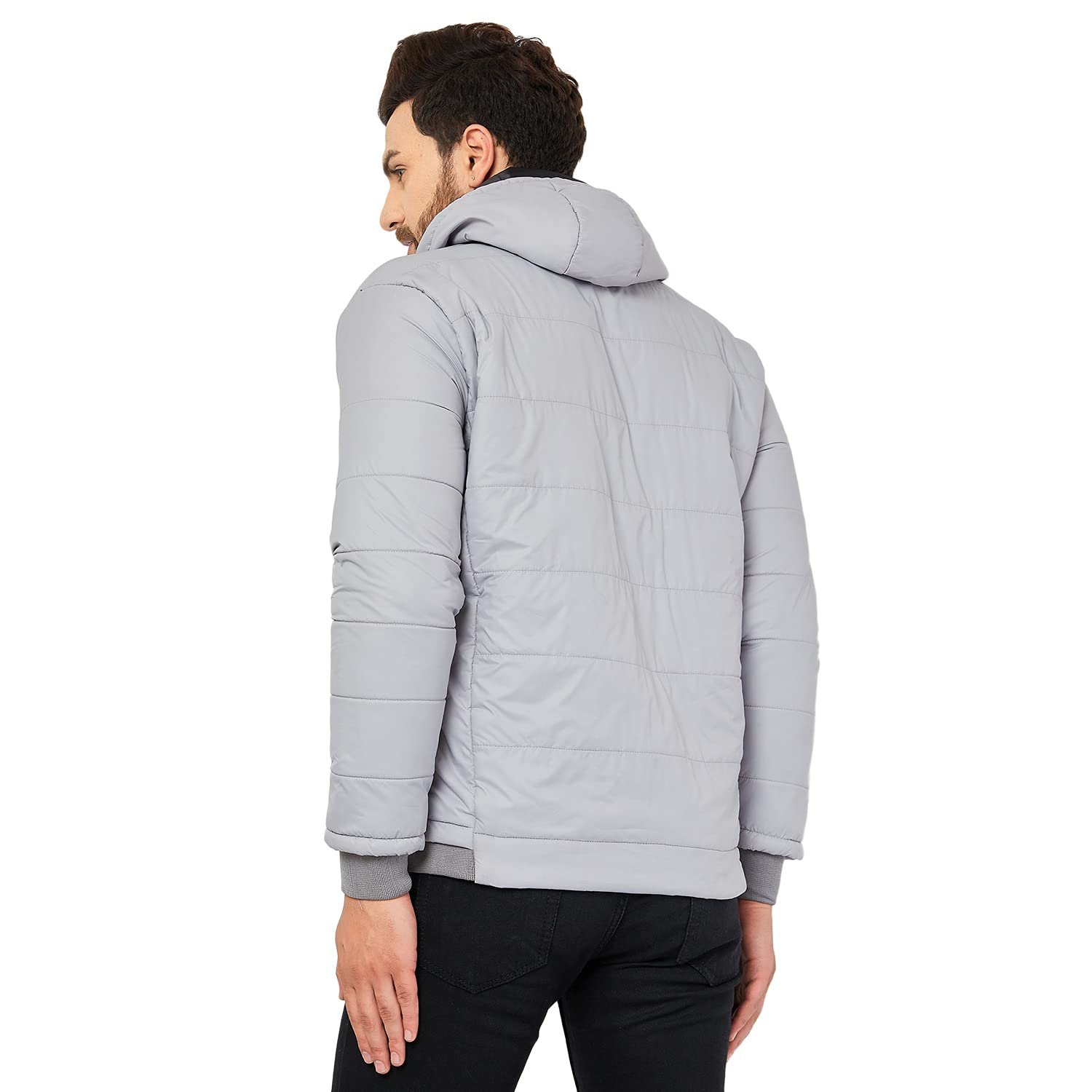 Ben Martin Men's winter bomber Nylon Standard Length Stylish biker Casual Jacket Grey - 3XL - Image 8