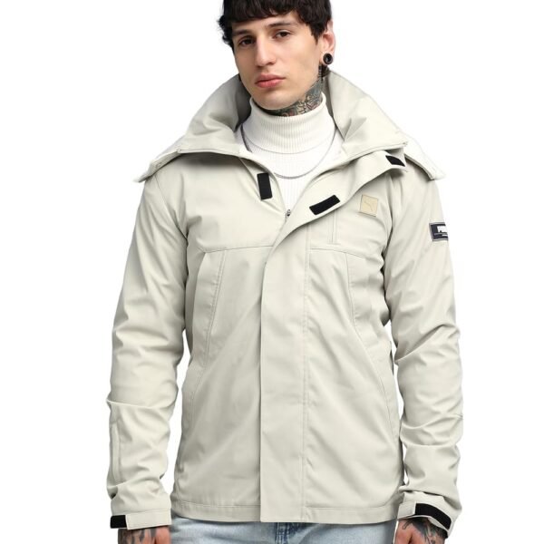 Puma |Wardrobe Essentials Men's Insulated Hooded Jacket | Desert Dust | S dress material - Shoppermaart