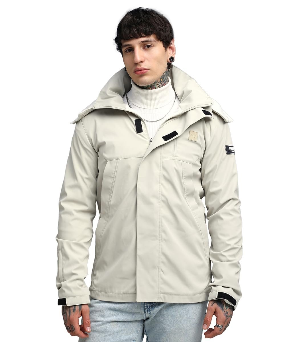 Puma |Wardrobe Essentials Men's Insulated Hooded Jacket | Desert Dust | S dress material - Shoppermaart