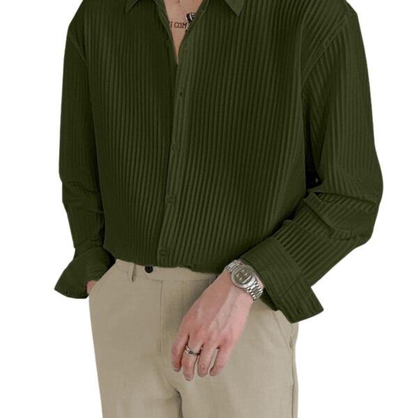 GRECIILOOKS Men's Regular Fit Casual Shirt (GL-MS-6155_Green dress material - Shoppermaart