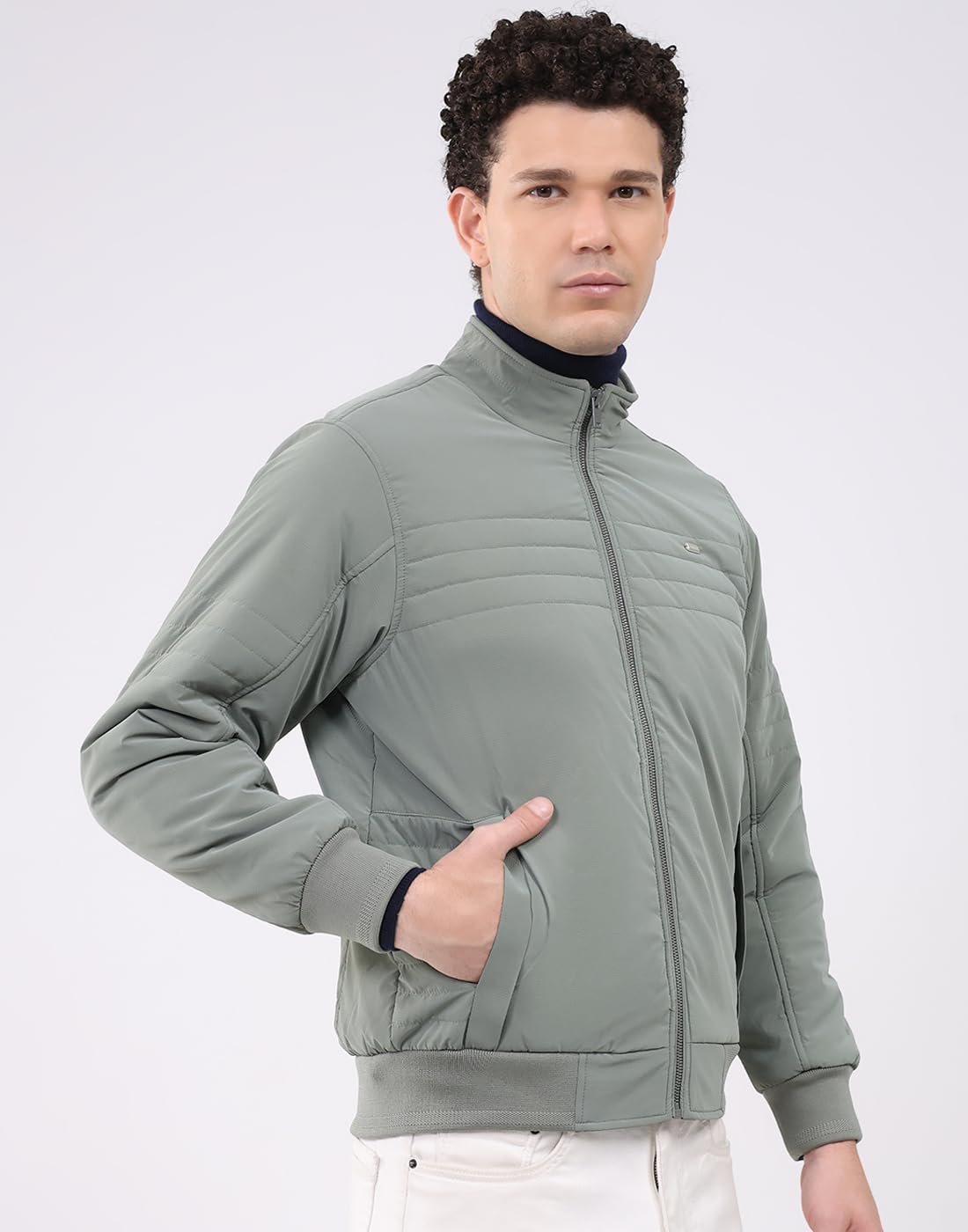 Monte Carlo Men’s Regular Fit Solid Collared Neck Full Sleeve Winter Jacket | Soft Warm Fabric | Stylish Classic Winter Outerwear | Stylish Men’s Winter Jacket Sea Green XL (Pack Of 1) - Image 5