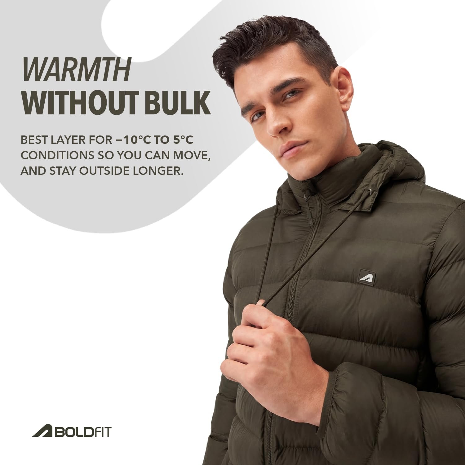 Boldfit Puffer Jacket For Men Winter Wear Hooded Jackets For Men Full Sleeve Winter Jacket Winter Wear for Men Insulated Winter Jackets For Men Winter Monsoon Winter Jacket For Men - Olive XL - Image 8
