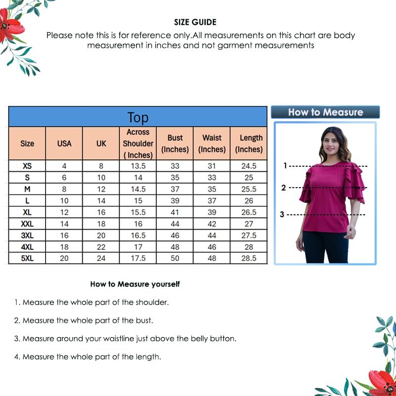 Yash Gallery Women’s Viscose Rayon Stripe Printed Regular Fit Straight Top for Women (L, Maroon)