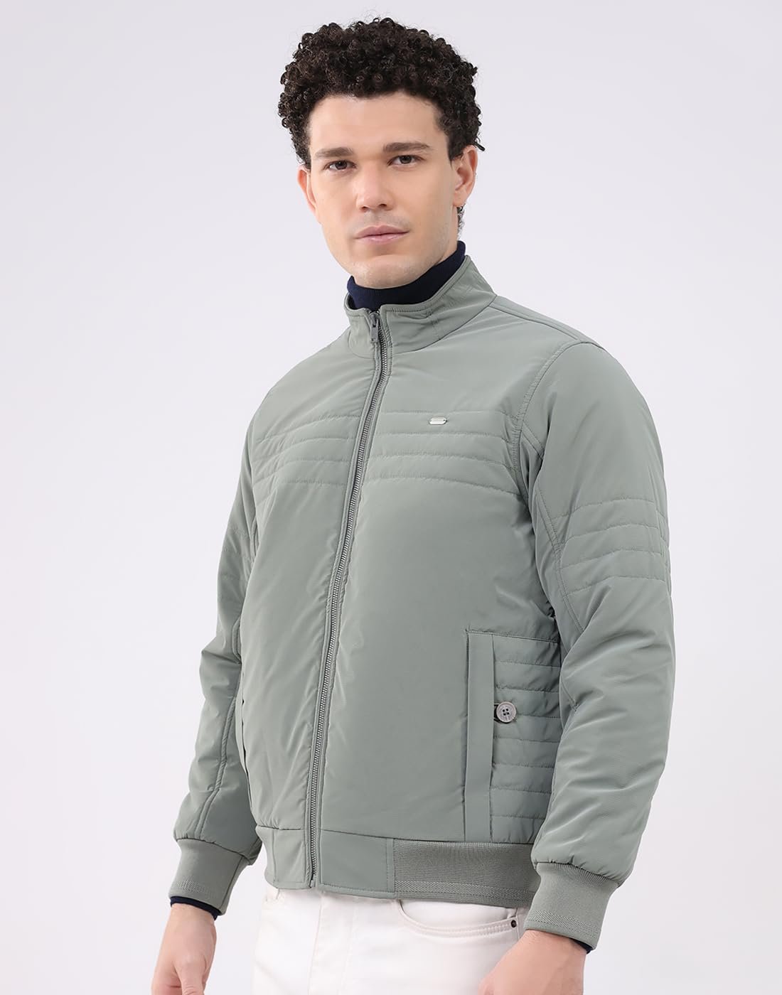 Monte Carlo Men’s Regular Fit Solid Collared Neck Full Sleeve Winter Jacket | Soft Warm Fabric | Stylish Classic Winter Outerwear | Stylish Men’s Winter Jacket Sea Green XL (Pack Of 1) - Image 6