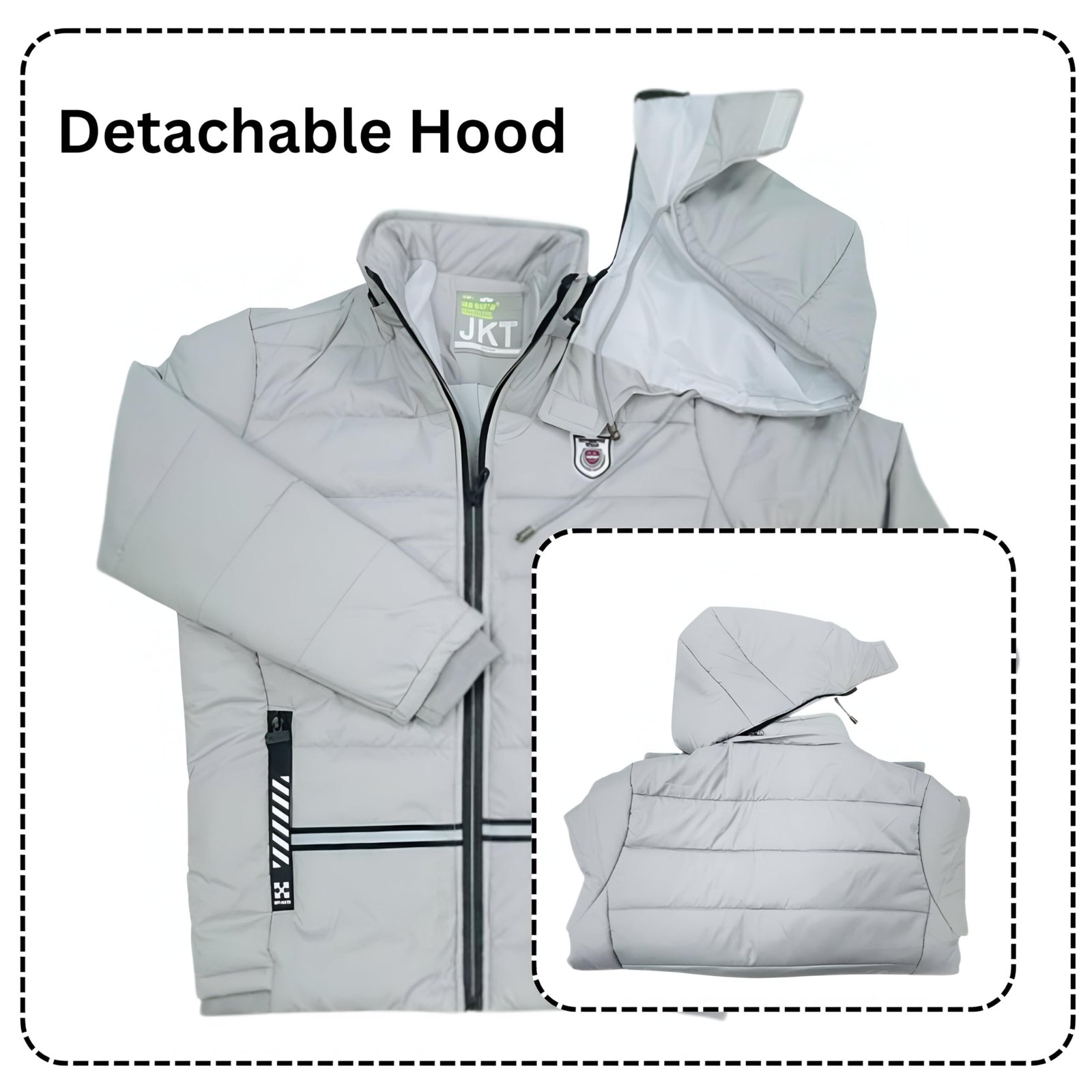 Ben Martin Men's winter bomber Nylon Standard Length Stylish biker Casual Jacket Grey - 3XL - Image 5