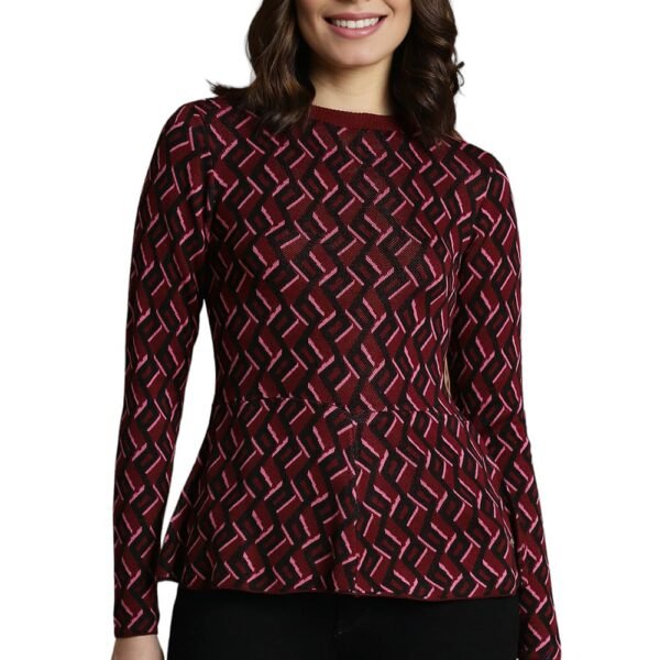 Allen Solly Women's Regular Fit Blouse (AHFTCRGF364528_Maroon_XS dress material - Shoppermaart