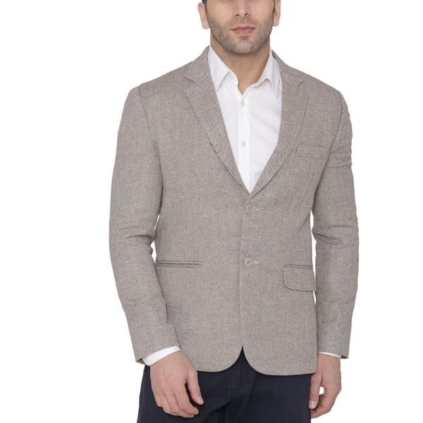 WINTAGE Men's Tweed Casual and Festive Blazer Coat Jacket : Beige1 dress material - Shoppermaart