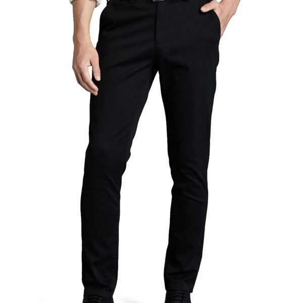 Symbol Premium Men's Flexi Waist Casual Pants | Stretchable Chinos | Stylish Office Fashion Mid Rise Trousers (Available in Slim Fit & Regular Fit) (Black_32) dress material - Shoppermaart