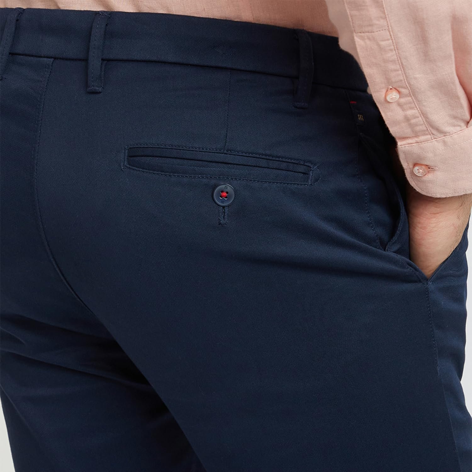 Raymond Men’s Contemporary Fit Casual Pants (RCTL00509-B8_Dark Blue