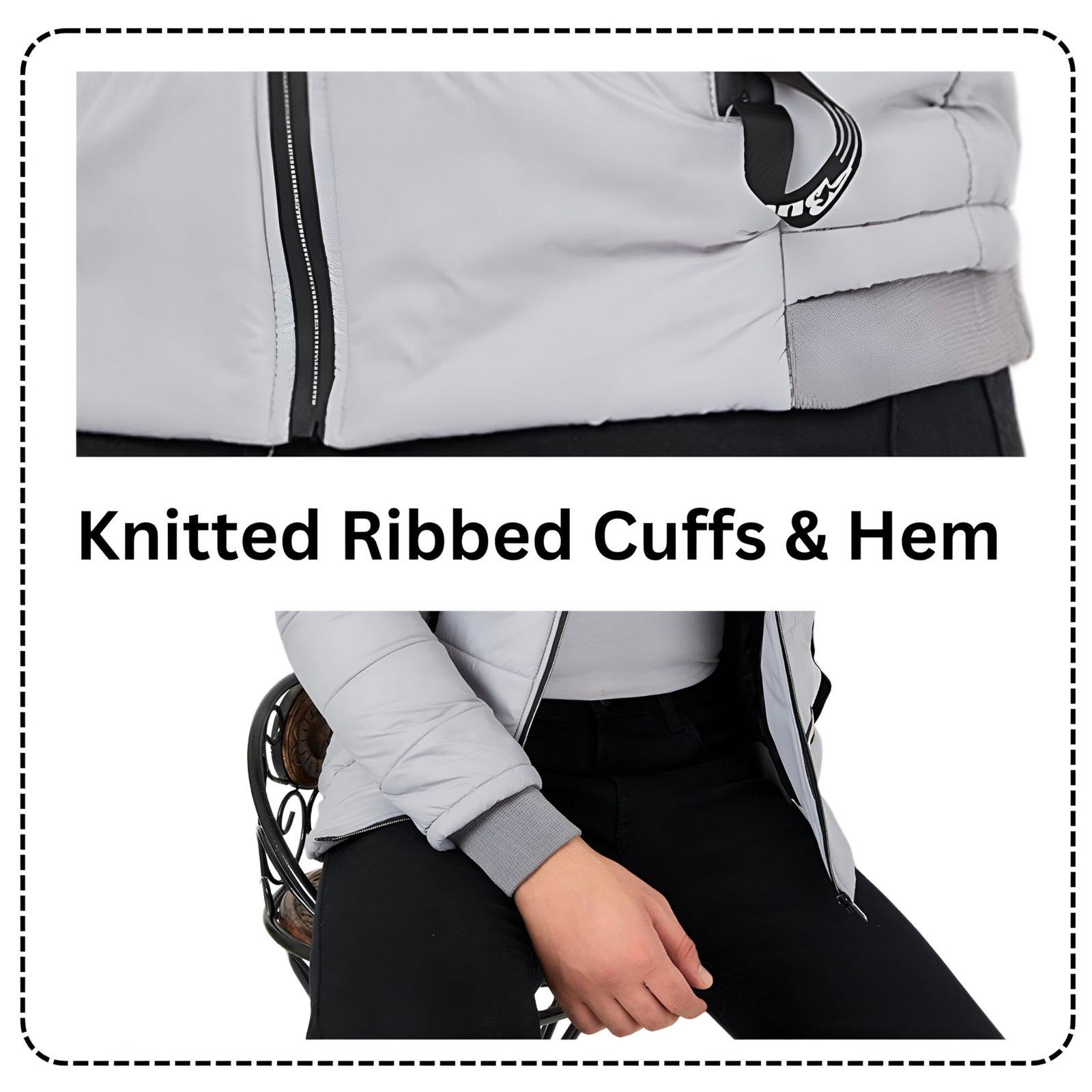 Ben Martin Men's winter bomber Nylon Standard Length Stylish biker Casual Jacket Grey - 3XL - Image 6