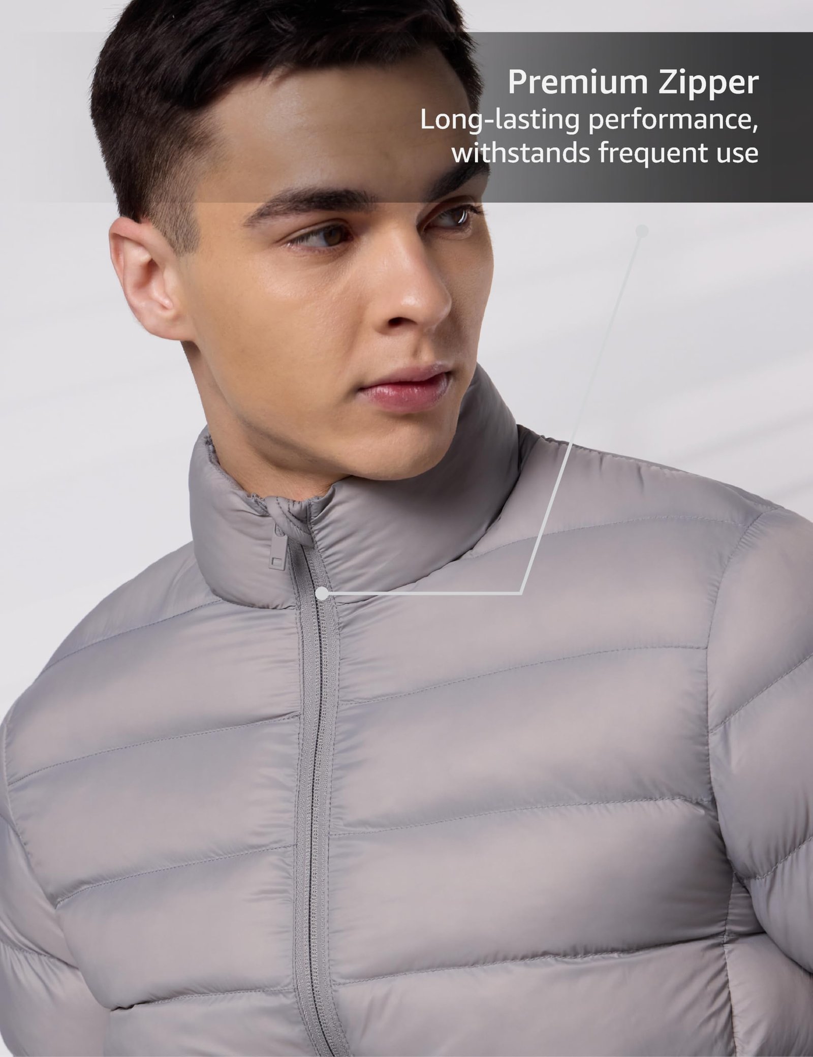 Symbol Premium Men's Lightweight Packable Quilted Bomber Jacket (Heavy Winter | Fully Lined)_SP-M-A25-JK-101_Light Grey_3XL - Image 6