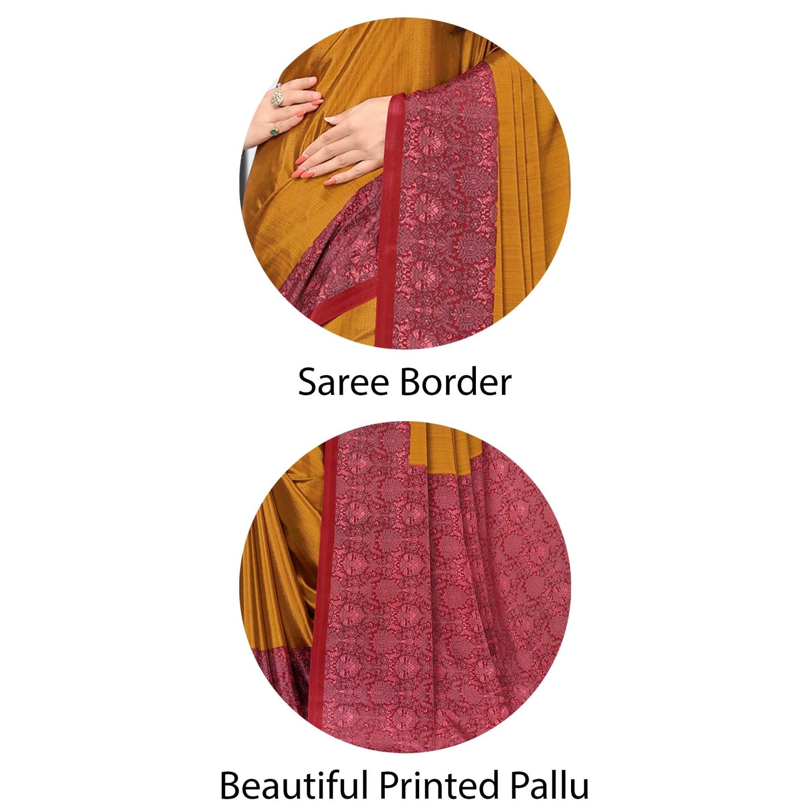 Vimla Women's yellow Turkey Art Silk Uniform Saree with Blouse Piece (7016 yellow_Free Size) - Image 3