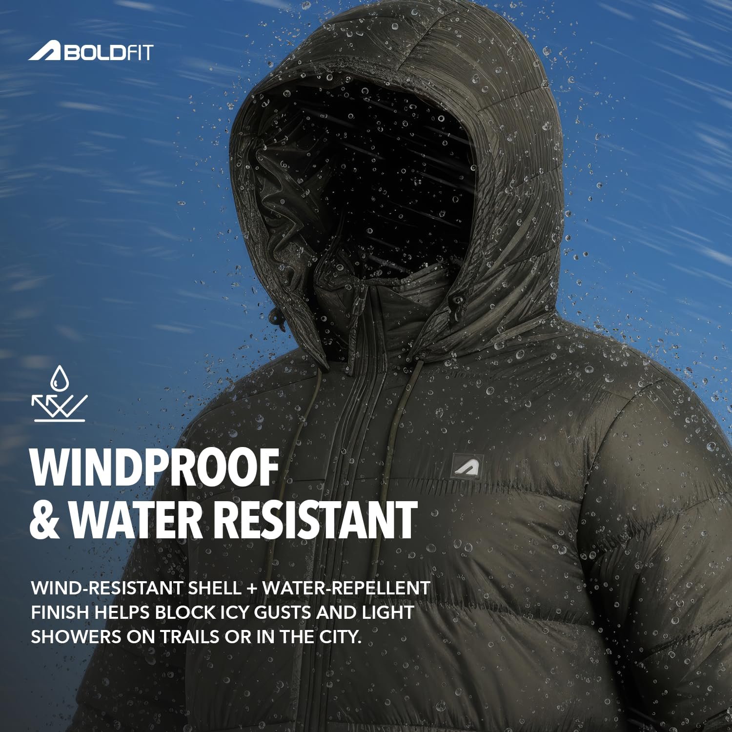 Boldfit Puffer Jacket For Men Winter Wear Hooded Jackets For Men Full Sleeve Winter Jacket Winter Wear for Men Insulated Winter Jackets For Men Winter Monsoon Winter Jacket For Men - Olive XL - Image 5