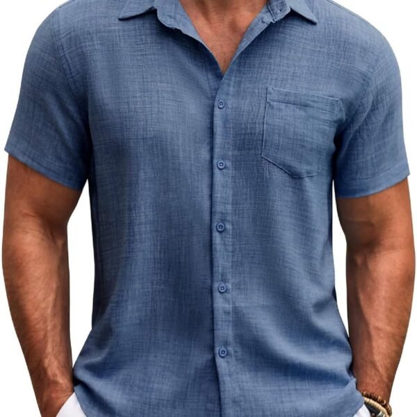 Lymio Regular Fit Shirt for Men|| Men Stylish Regular Fit Shirt (Resort-Slub) (in, Alpha, XL, Blue) dress material - Shoppermaart
