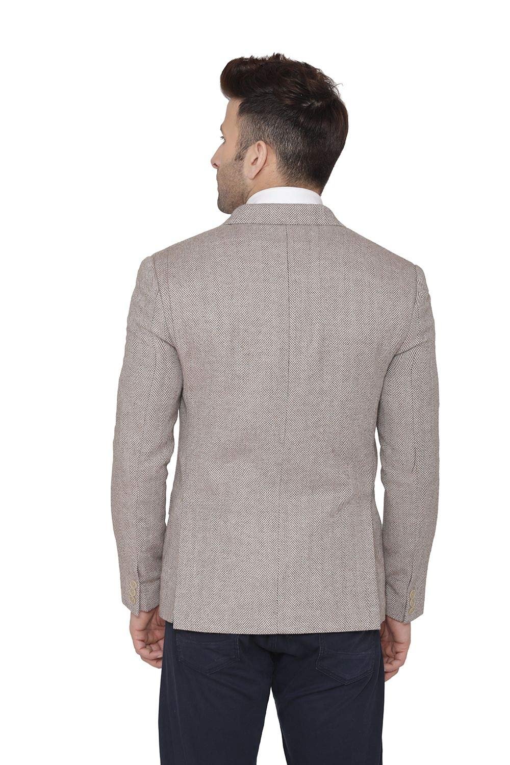 WINTAGE Men's Tweed Casual and Festive Blazer Coat Jacket : Beige1 - Image 3