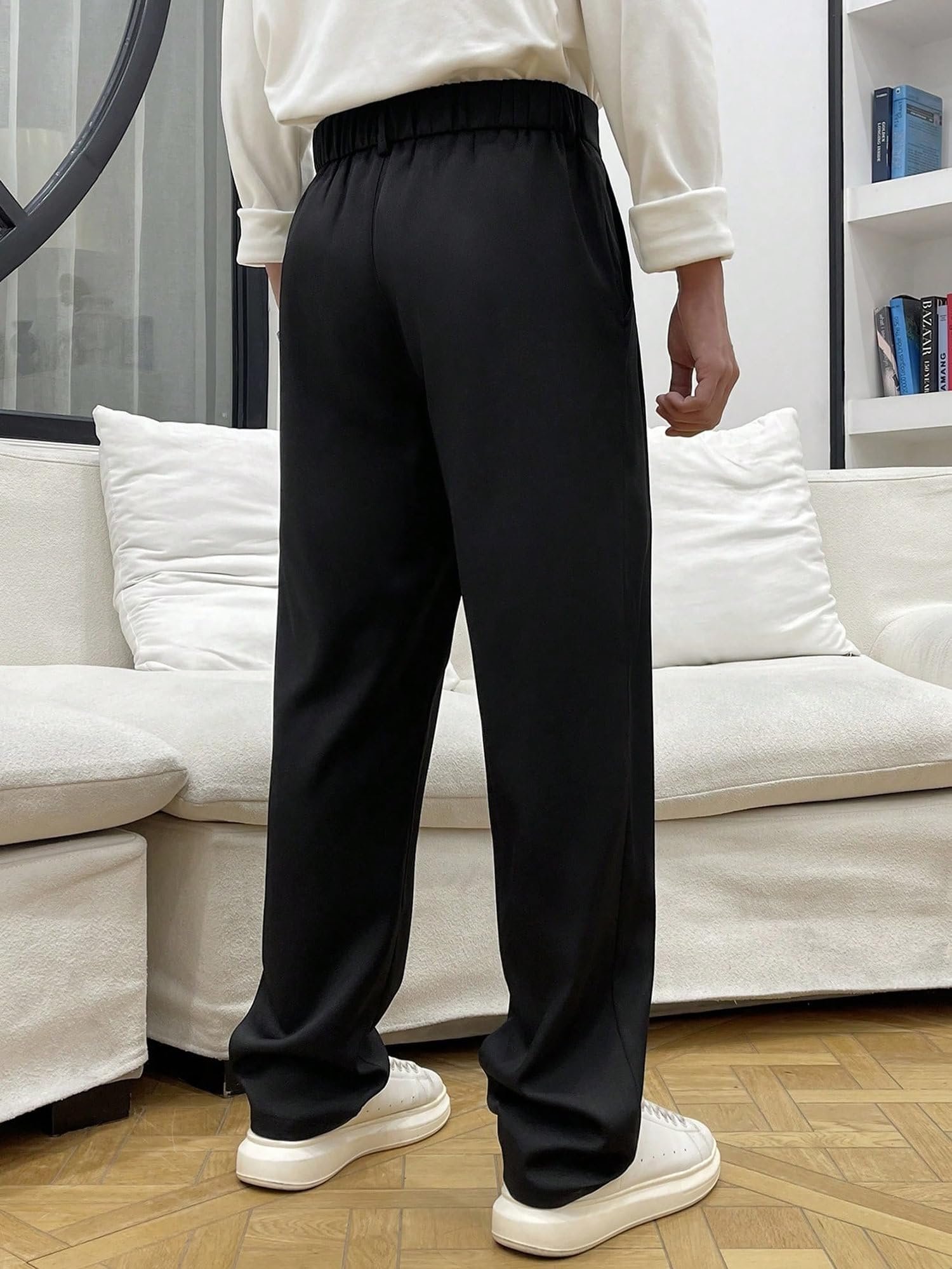 Lymio Trouser for Men | Regular Fit Casual Trouser (Trouser-35-Black-M) - Image 4