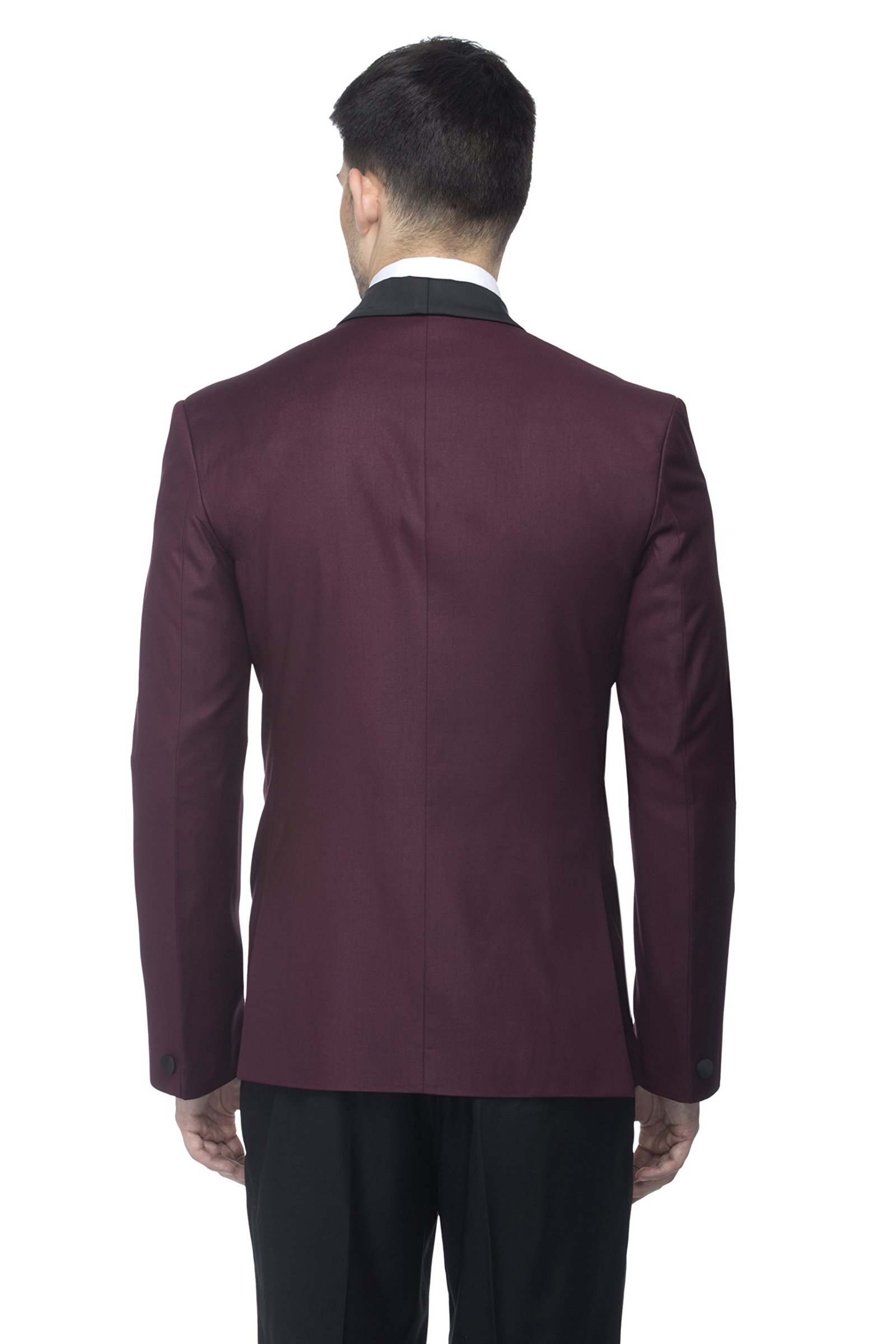 FAVOROSKI Designer Men's Slim Italian Fit Shawl Collar Tuxedo Suit Blazer, Wine (FAVBL161121-WINE-XL) - Image 6