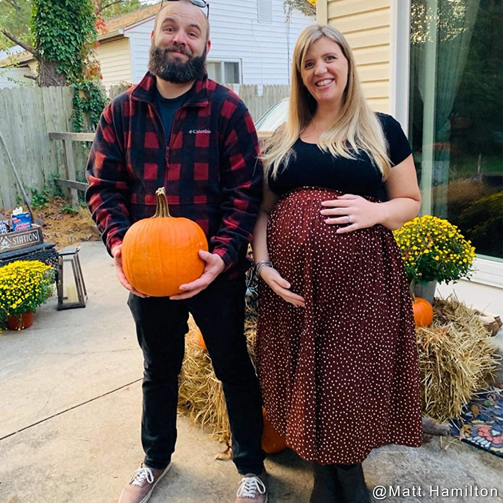 EXLURA Womens High Waist Polka Dot Pleated Skirt Midi Swing Skirt with Pockets, Coffee, XX-Large - Image 4