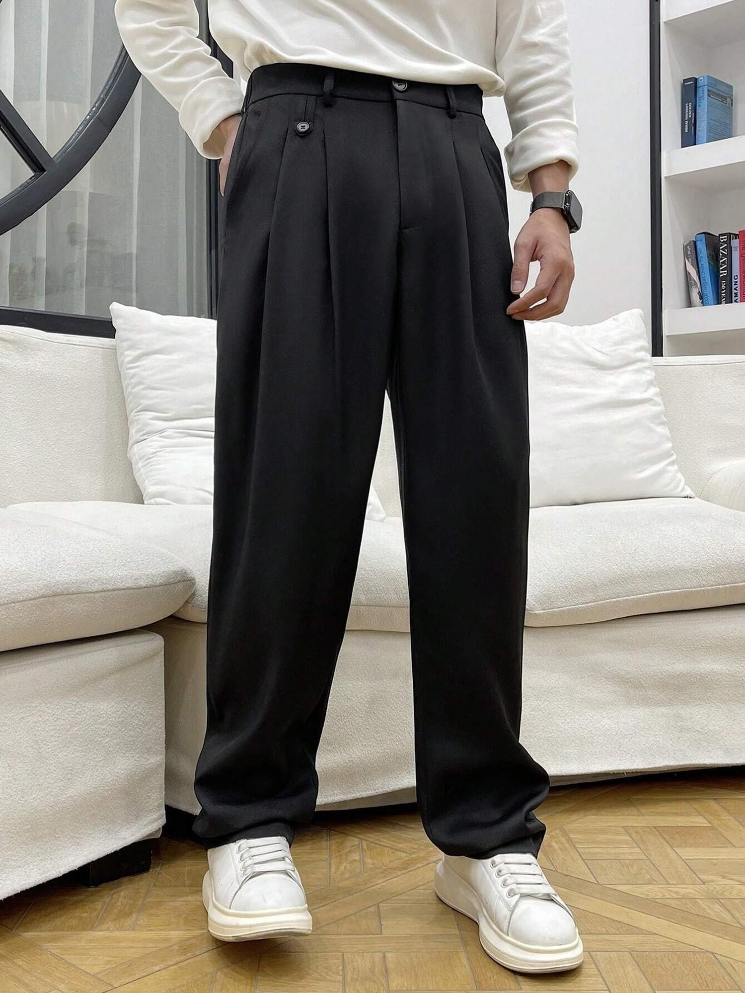 Lymio Trouser for Men | Regular Fit Casual Trouser (Trouser-35-Black-M) - Image 6