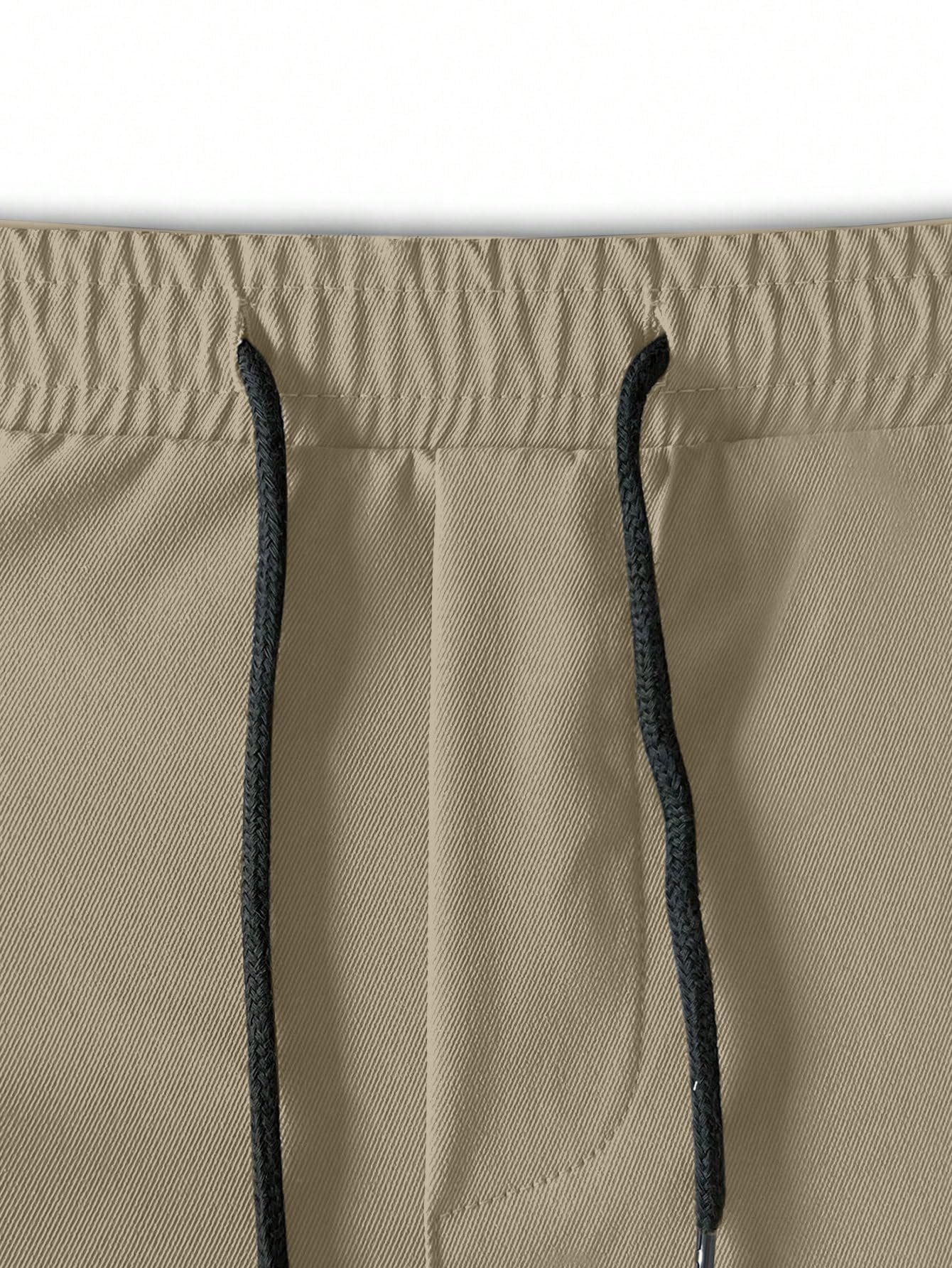 Aahwan Men's Mid Rise Solid Drawstring Relaxed Fit Straight Leg Pants (283-Khaki-34) - Image 5