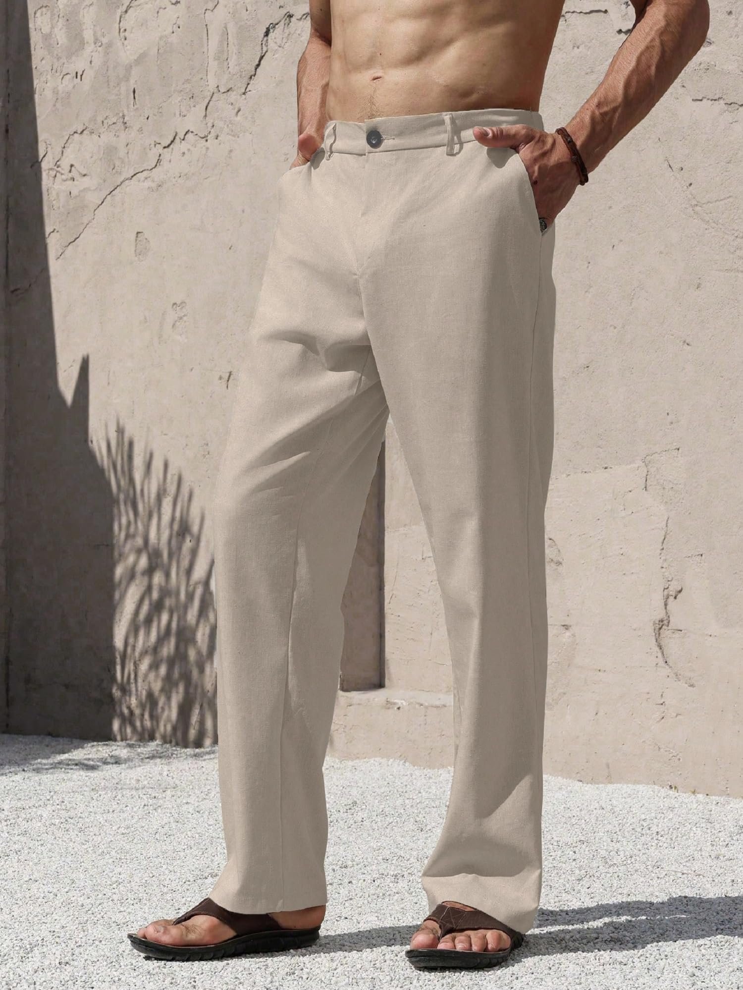 Lymio Trouser for Men | Regular Fit Casual Trouser (Trouser-38-Beige-M) - Image 4