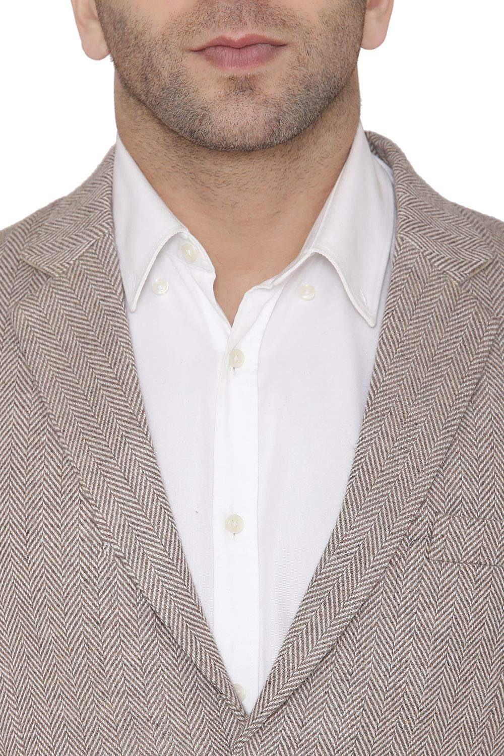 WINTAGE Men’s Tweed Casual and Festive Blazer Coat Jacket : Beige1