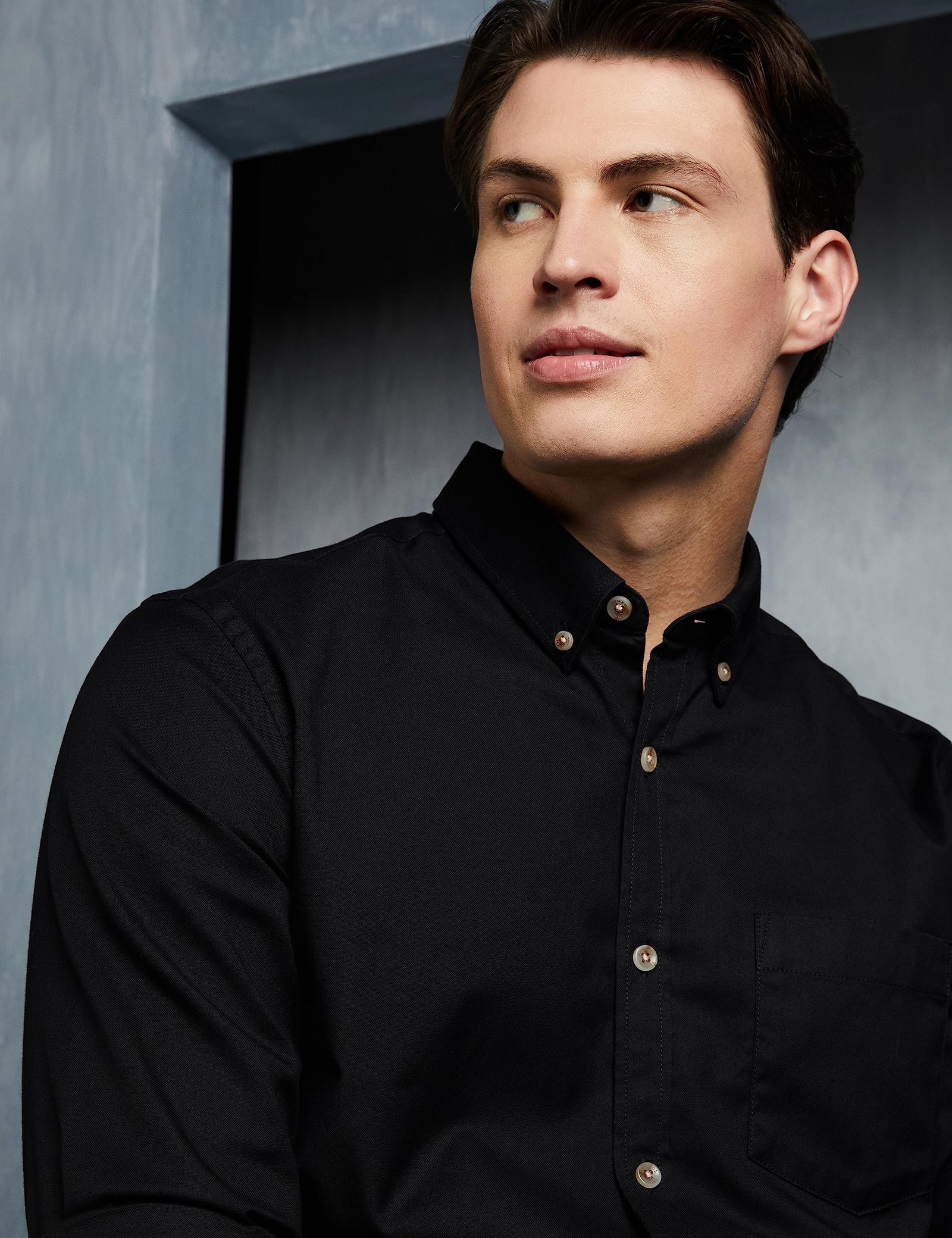 Symbol Premium Men's Stylish Solid All Day Fresh Buttondown Casual Shirt - Regular Fit|Plain|Full Sleeve|Cotton Semi Formal Wear (Available in Plus Size & Combo Pack, Black_L) - Image 5